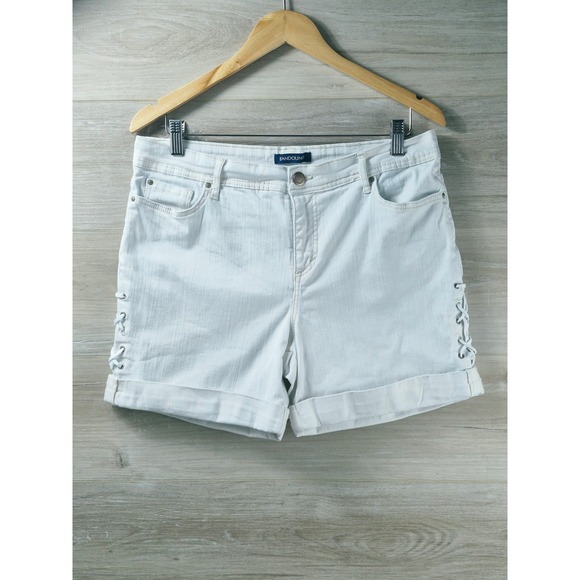 Bandolino Pants - Bandolino Mandie Shorts Women 12P White Excellent Lace Up Side Denim